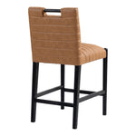 Aimee Vegan Leather Upholstered Counter Stool in Cognac