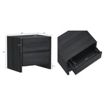 Linda 24" Nightstand (2-Drawer) in Charcoal Gray
