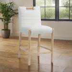 Aimee Vegan Leather Upholstered Counter Stool in Cream