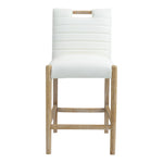 Aimee Vegan Leather Upholstered Counter Stool in Cream