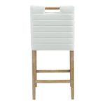 Aimee Vegan Leather Upholstered Counter Stool in Cream