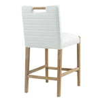 Aimee Vegan Leather Upholstered Counter Stool in Cream