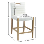 Aimee Vegan Leather Upholstered Counter Stool in Cream
