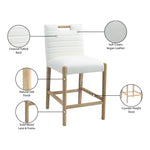 Aimee Vegan Leather Upholstered Counter Stool in Cream