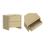 Linda 24" Nightstand (2-Drawer) in Natural Oak