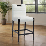 Aimee Vegan Leather Upholstered Counter Stool in Cream