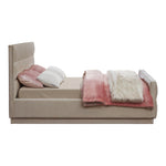 Paxton Chenille Fabric Upholstered Queen Bed (3 Boxes) in Beige