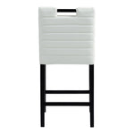 Aimee Vegan Leather Upholstered Counter Stool in Cream