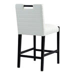 Aimee Vegan Leather Upholstered Counter Stool in Cream