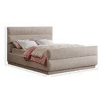 Paxton Chenille Fabric Upholstered Queen Bed (3 Boxes) in Beige