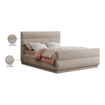 Paxton Chenille Fabric Upholstered Queen Bed (3 Boxes) in Beige