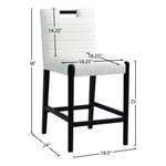 Aimee Vegan Leather Upholstered Counter Stool in Cream
