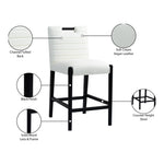 Aimee Vegan Leather Upholstered Counter Stool in Cream