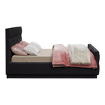 Paxton Chenille Fabric Upholstered Queen Bed (3 Boxes) in Black