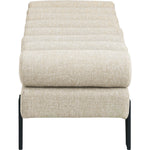 Akeela Linen Textured Fabric Upholstered Bench in Beige