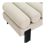 Akeela Linen Textured Fabric Upholstered Bench in Beige