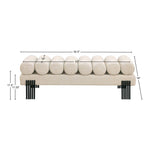 Akeela Linen Textured Fabric Upholstered Bench in Beige