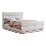 Paxton Chenille Fabric Upholstered Queen Bed (3 Boxes) in Cream
