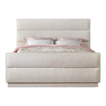 Paxton Chenille Fabric Upholstered Queen Bed (3 Boxes) in Cream