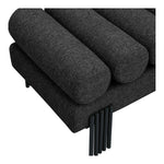 Akeela Linen Textured Fabric Upholstered Bench in Black