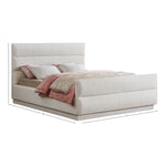 Paxton Chenille Fabric Upholstered Queen Bed (3 Boxes) in Cream