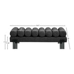 Akeela Linen Textured Fabric Upholstered Bench in Black