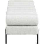 Akeela Linen Textured Fabric Upholstered Bench in Cream