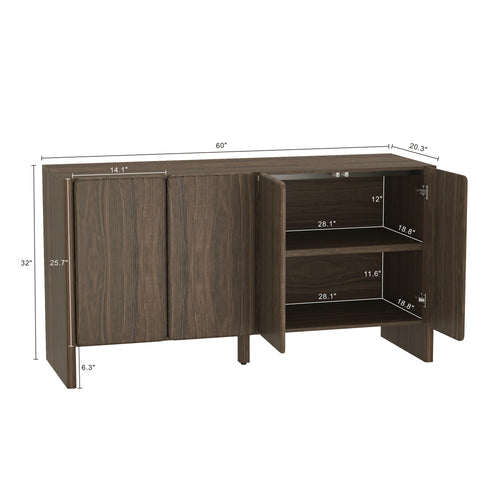 Linda 60" Sideboard in Walnut Brown