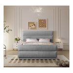 Paxton Chenille Fabric Upholstered Queen Bed (3 Boxes) in Grey