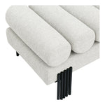 Akeela Linen Textured Fabric Upholstered Bench in Cream