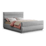 Paxton Chenille Fabric Upholstered Queen Bed (3 Boxes) in Grey