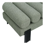 Akeela Linen Textured Fabric Upholstered Bench in Green