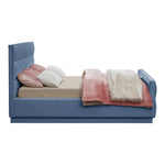 Paxton Chenille Fabric Upholstered Queen Bed (3 Boxes) in Light Blue