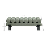 Akeela Linen Textured Fabric Upholstered Bench in Green