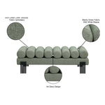 Akeela Linen Textured Fabric Upholstered Bench in Green