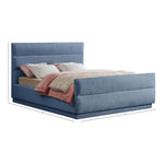 Paxton Chenille Fabric Upholstered Queen Bed (3 Boxes) in Light Blue