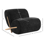 Akira Fabric Upholstered Accent Chair in Black