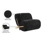 Akira Fabric Upholstered Accent Chair in Black