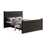 Elias Boucle Fabric Upholstered King Bed in Brown
