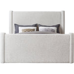 Elias Boucle Fabric Upholstered King Bed in Cream