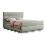 Paxton Chenille Fabric Upholstered Queen Bed (3 Boxes) in Mint