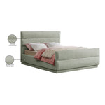 Paxton Chenille Fabric Upholstered Queen Bed (3 Boxes) in Mint