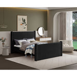 Elias Boucle Fabric Upholstered Queen Bed in Black