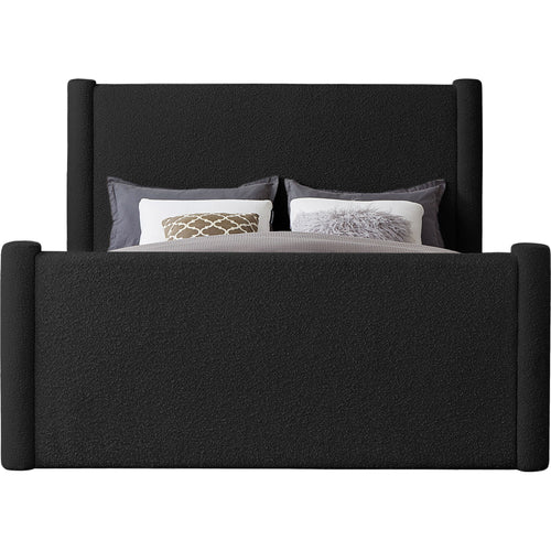 Elias Boucle Fabric Upholstered Queen Bed in Black