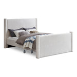 Elias Boucle Fabric Upholstered Queen Bed in Cream
