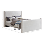 Elias Boucle Fabric Upholstered Queen Bed in Cream