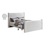 Elias Boucle Fabric Upholstered Queen Bed in Cream