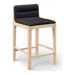 Ellis Vegan Leather Upholstered Counter Stool in Black