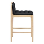 Ellis Vegan Leather Upholstered Counter Stool in Black