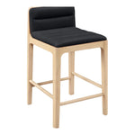 Ellis Vegan Leather Upholstered Counter Stool in Black
